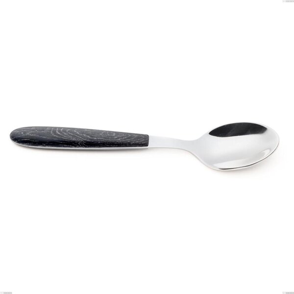Vero Wenge Coffee Spoon, 18.0 Nickel-Free Stainless Steel, PBT Handle with Sublimated Polished Steel, Length 140 mm