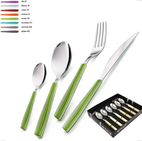 Showcase Pack 6 Pieces Wave Coffee Spoons, 18/C (AISI430), 2 mm Thickness
