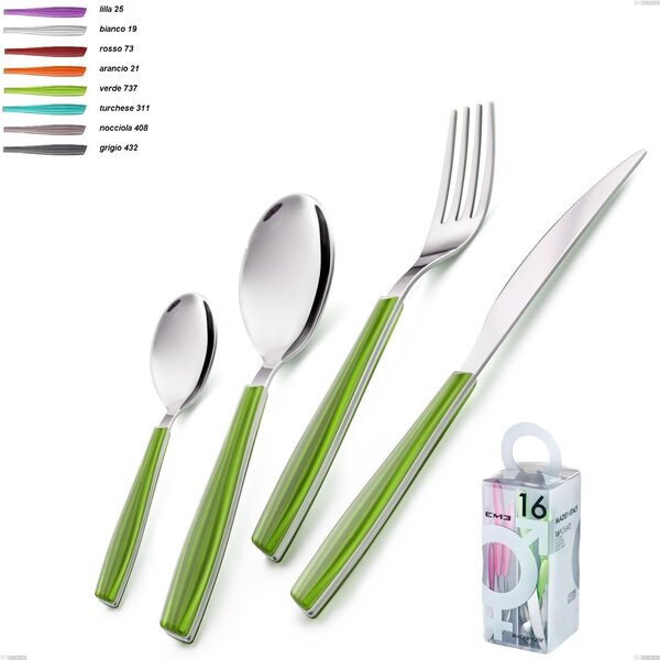 You&Me Wave 16 Pieces Cutlery Set, 18/C (AISI430), 2 mm Thickness