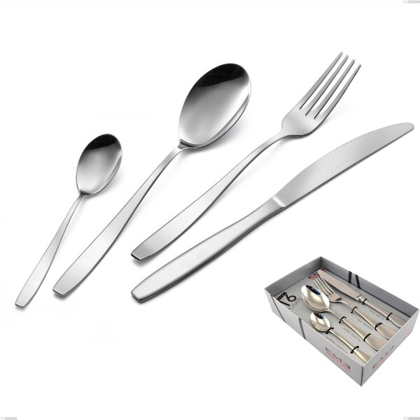 Wind 16-Piece Cutlery Set in Display Case, Economical Knife, 18/0 Stainless Steel Nickel Free, 2 mm Thickness