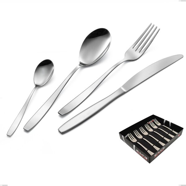 Wind Dessert Fork Set of 6 in Showcase Packaging, 18/0 Stainless Steel Nickel Free, 2 mm Thickness