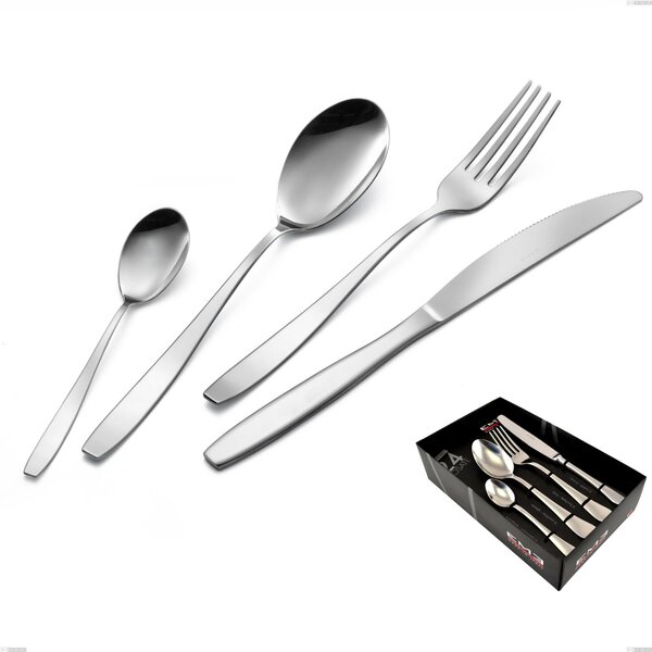 Wind Cutlery Set 24 Pieces in Display Case, Economical Knife, 18/0 Steel Nickel Free, 2 mm Thickness