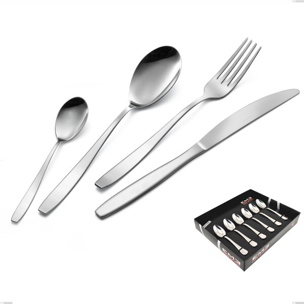 Wind Moka Spoons Set of 6 in Display Box, Stainless Steel 18/0 Nickel Free, 2 mm Thickness