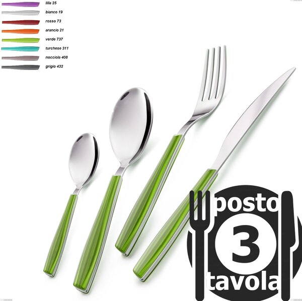 Wave 3 Place Settings Cutlery Set, 18/C (AISI430), 2 mm Thickness