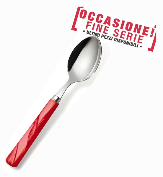 Perla Rosso Coffee Spoon 18.10 (AISI 304) with Pearled Handle Dishwasher Safe Red