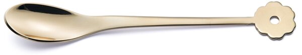 Cappuccino Spoon and Fruit Salad CADEAU in 18.10 AISI430 Stainless Steel 126 mm Giglio ROSE' Burnished Gold Polished Cutlery