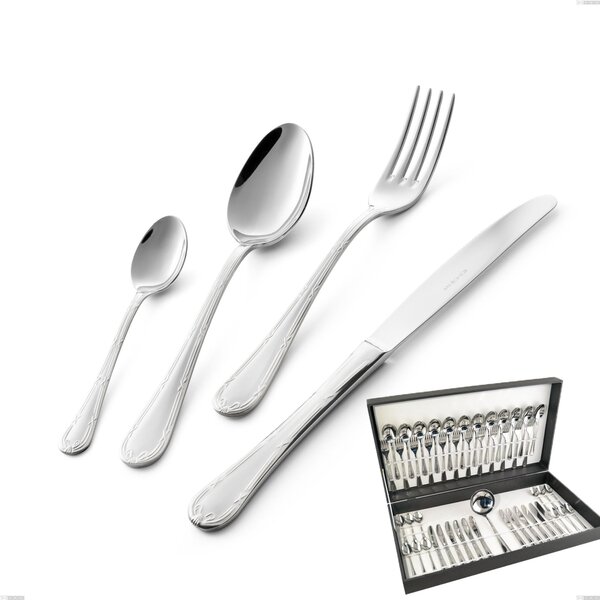 Luigi XVI 49 Piece Cutlery Set in Canteen Box, Stainless Steel 18.10 (AISI304), 3.00 mm Thickness
