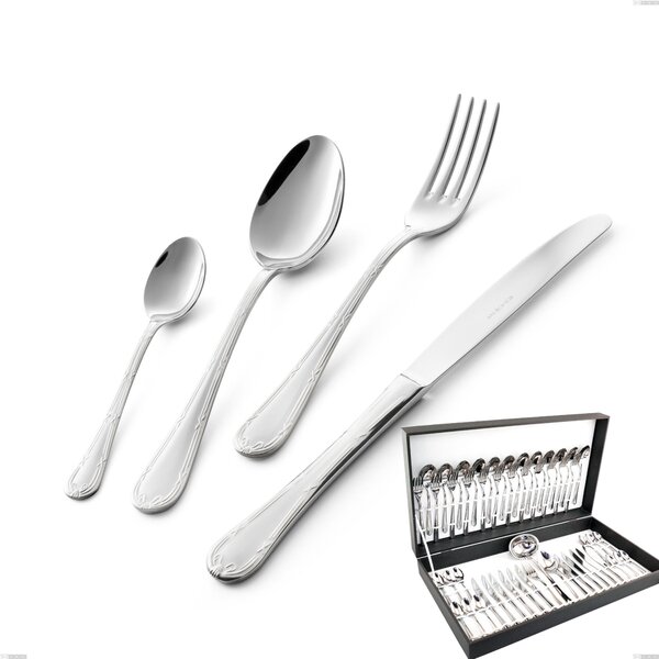 Luigi XVI 51 Pieces Cutlery Set in Canteen Box, Hollow Handle Knife, Stainless Steel 18.10 (AISI304), 3.00 mm Thickness