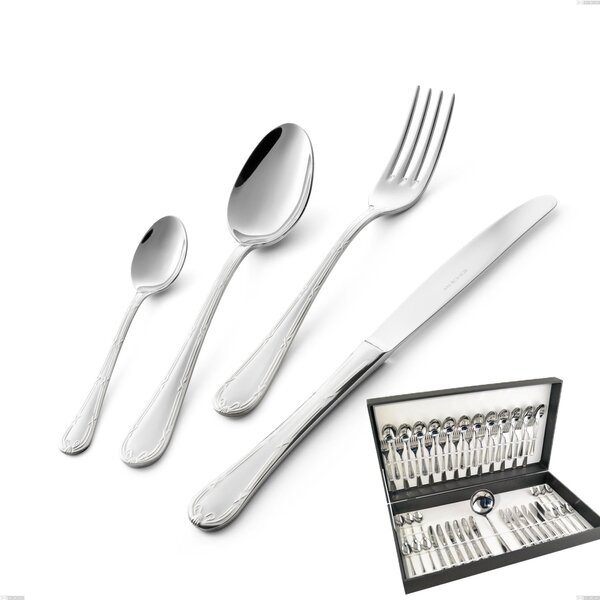 Luigi XVI 49 Piece Cutlery Set in Canteen Box, Hollow Handle Knife, 18.10 Stainless Steel (AISI304), 3.00 mm Thickness