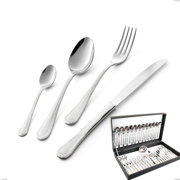 Luigi XVI 51 Piece Cutlery Set in Canteen Box, Stainless Steel 18.10 (AISI304), 3.00 mm Thickness