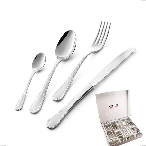 Luigi XVI Cutlery Set 24 Pieces in Case, Stainless Steel 18.10 (AISI304), 3.00 mm Thickness