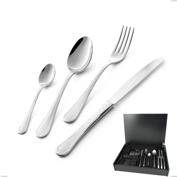 Luigi XVI 24 Piece Cutlery Set in Wooden Case, Stainless Steel 18.10 (AISI304), 3.00 mm Thickness