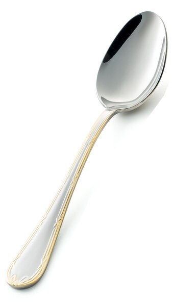 LUIGI XVI ORO Table Spoon in 18.10 AISI304 Stainless Steel 3 mm, Length 205 mm, Steel Handle, Dishwasher Safe