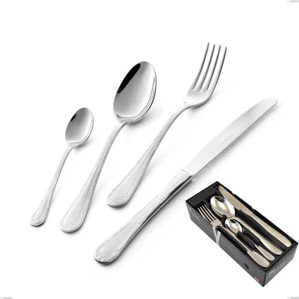 Luigi XVI 24 Piece Cutlery Set in Space-Saving Packaging, Stainless Steel 18.10 (AISI304), 3.00 mm Thickness