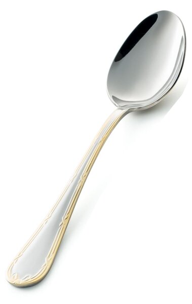 LUIGI XVI ORO Coffee Spoon in 18.10 AISI304 Stainless Steel 3 mm, Length 142 mm Steel Handle Dishwasher Safe