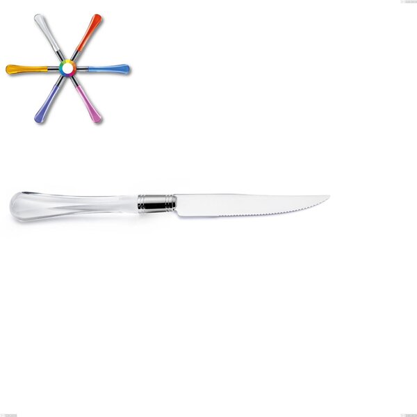 Sapphire Steak Knife, (18.10 aisi304 Steel), Methacrylate Handle: Zaffiro