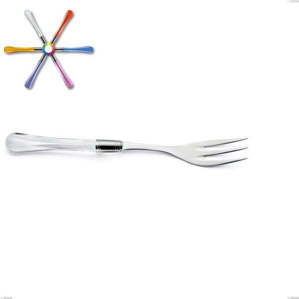 Sapphire Serving Fork, (18.10 aisi304 Stainless Steel), Methacrylate Handle: Zaffiro