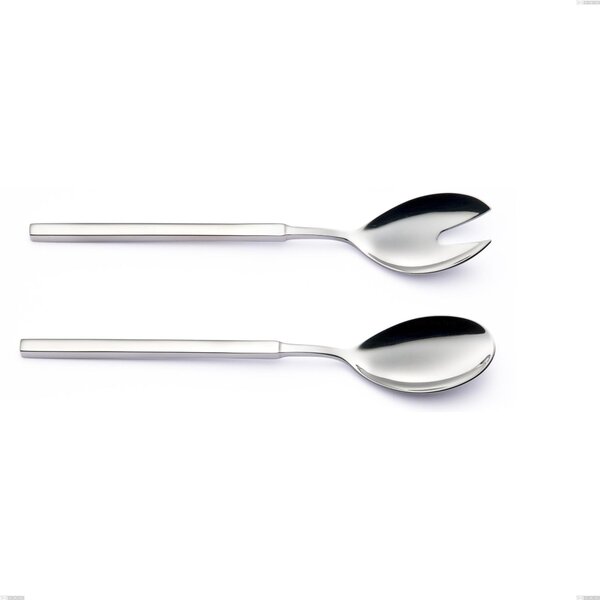 Zeus Inox Salad Cutlery Pair, Polished Forged Stainless Steel 18/10 (AISI 304) - Length 240 mm