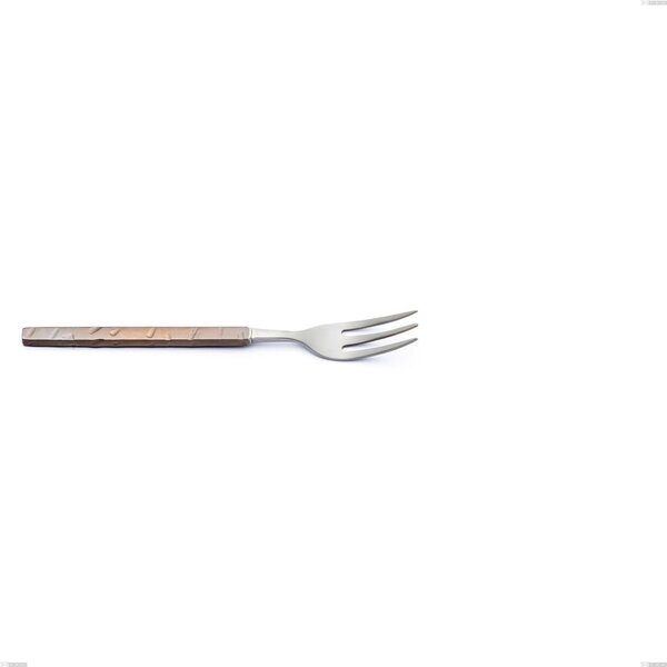 Zeus Fire Dessert Fork, Forged 18/10 Stainless Steel (AISI 304) - Length 155 mm, Hammered and Burnished Handle