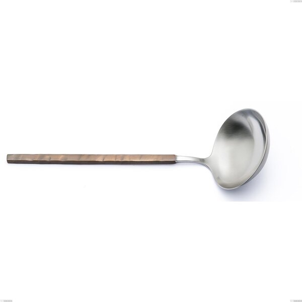 Zeus Fire Ladle, Forged 18/10 Stainless Steel (AISI 304), 274 mm Length with Burnished Hammered Handle