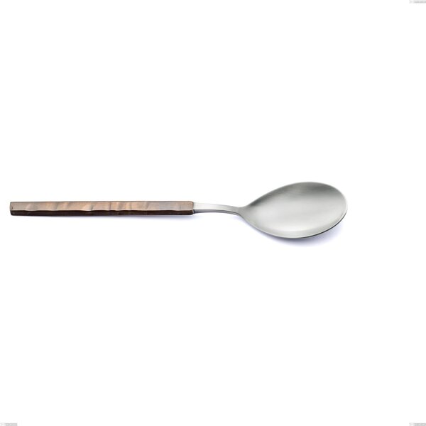 Zeus Fire Serving Spoon, Forged 18/10 Stainless Steel (AISI 304), Length 240 mm with Hammered and Burnished Handle