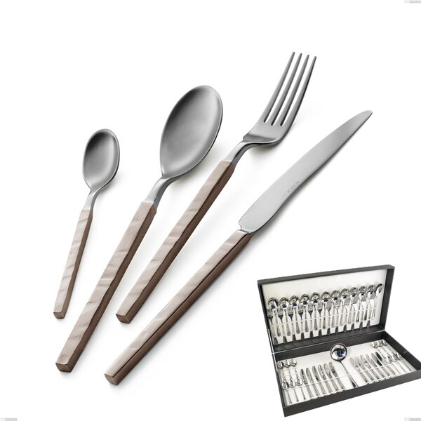 Zeus Fire 49 Piece Cutlery Set in Canteen Box, Forged 18/10 Stainless Steel (AISI 304)