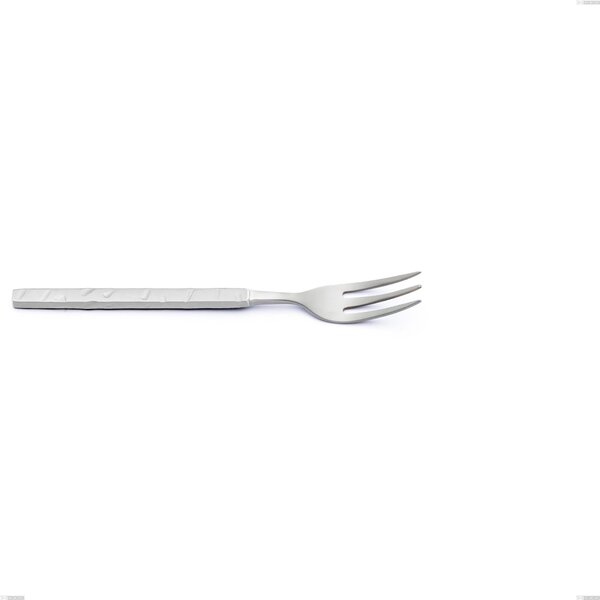 Zeus ICE Dessert Fork, 18/10 Hammered Sandblasted Forged Steel, 4 mm Thickness, 155 mm Length, Forged