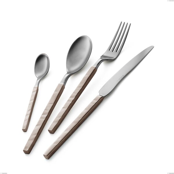 Zeus Fire Table Fork, Forged 18/10 Stainless Steel (AISI 304) - Length 214 mm, Hammered and Burnished Handle