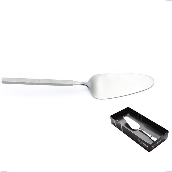 Zeus ICE Cake Server in Display Box, 18/10 Sandblasted Hammered Forged Stainless Steel, 4 mm Thickness, Forged