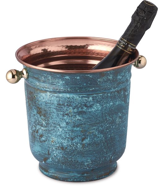 Pompeii Green Copper Ice Bucket � 20xh 21 cm Handcrafted in Italy by home line