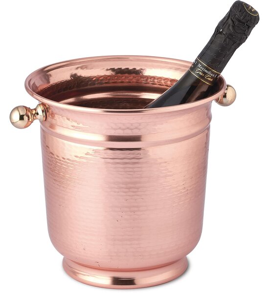 Handcrafted Hammered Polished Copper Ice Bucket � 20xh 21 cm Made in Italy - home line