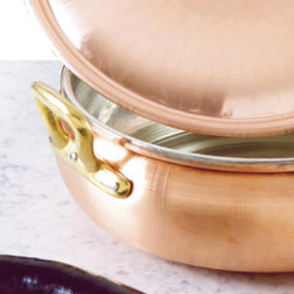 Solid Smooth Copper Hand-Tinned Vegetable Dish Traditional Line � 16 cm Traditional Line