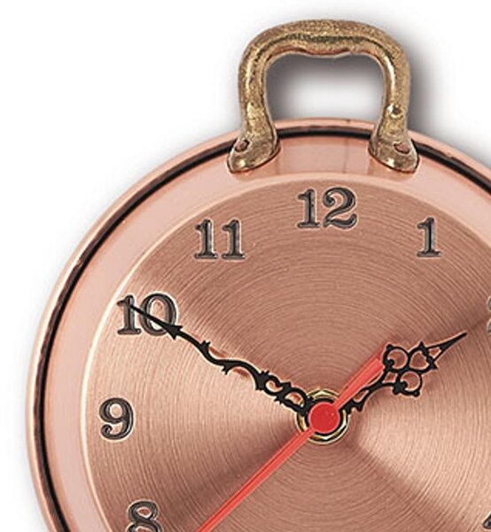 Hand-Hammered Smooth Copper Pan Clock � 15 cm