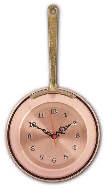 Hand-Hammered Smooth Copper Pan Clock � 15 cm