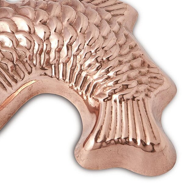 Hammered Copper Fish Cake Mould 23x15xh3 cm with Hanging Hook