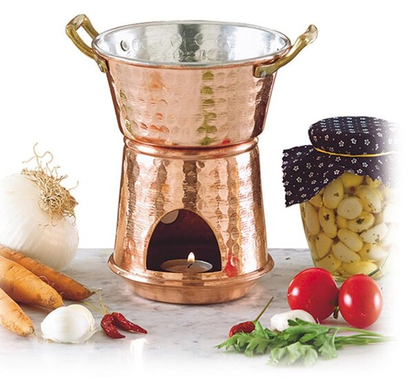 Saucepan for Sauce �14 x h17 cm - 0.8 lt, made of solid smooth copper, hand-tinned Traditional Line