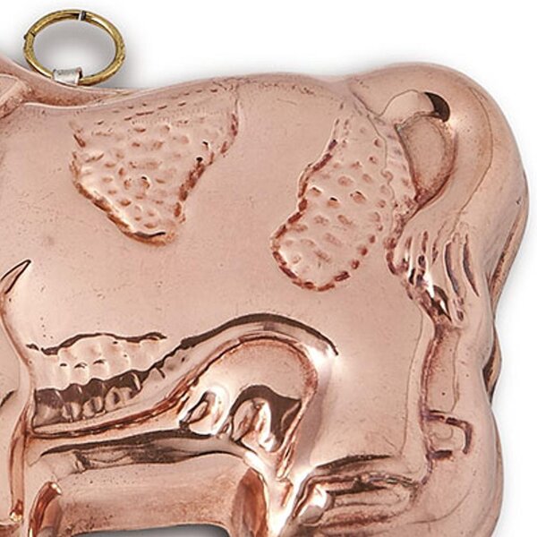 Hammered Copper Cake Mould MUCCA 16x10xh2 cm with Hanging Hook