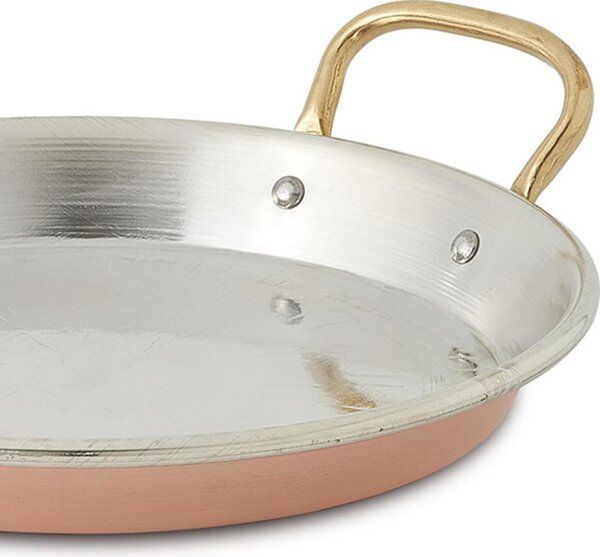 Paella Pan 2 Handles � 30xh4,0 cm - 4,0 Lt Hand-Tinned Smooth Solid Copper Traditional Line