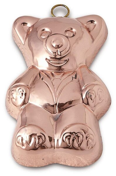 Hammered Copper Cake Mould ORSETTO 16x10xh2 cm with Hanging Hook