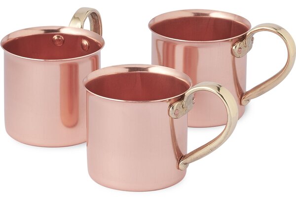 Polished Copper Mug with Handle, Handcrafted in Italy, � 8xh 9 cm, for Moscow Mule - Home Line