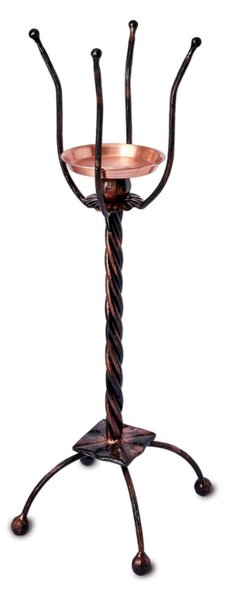 Handcrafted Wrought Iron and Solid Copper Ice Bucket Stand, 80 cm Height