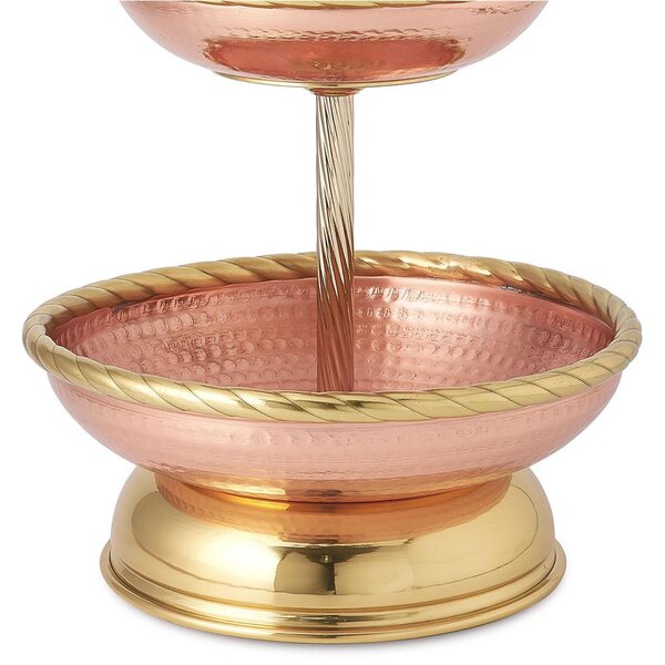Solid Copper and Brass 3-Tier Fruit Stand � 42xh75 cm - Home Line