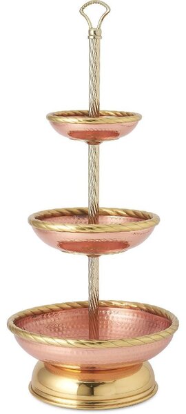 Solid Copper and Brass 3-Tier Fruit Stand � 42xh75 cm - Home Line