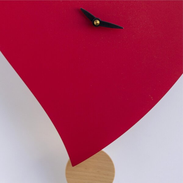 Modern Cuckoo Pendulum Clock Pirondini Red Heart 33x10xh44 cm Kitchen Living Room