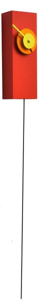 CUCCU' MINILOGICO Wall Clock in Lacquered MDF Dimensions 7x4.5 x h20 cm Pendulum Length 50 cm ral 2002