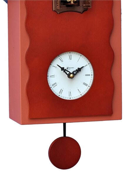 Cuckoo Clock with Pendulum Cuc� Lac 20x12xh40 cm with Lacquered Terracotta Case