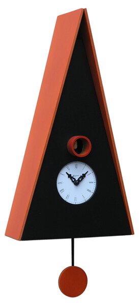 Nuremberg Cuckoo Clock with Black-Stained Birch Case and Orange Roof 26x15xh47 cm