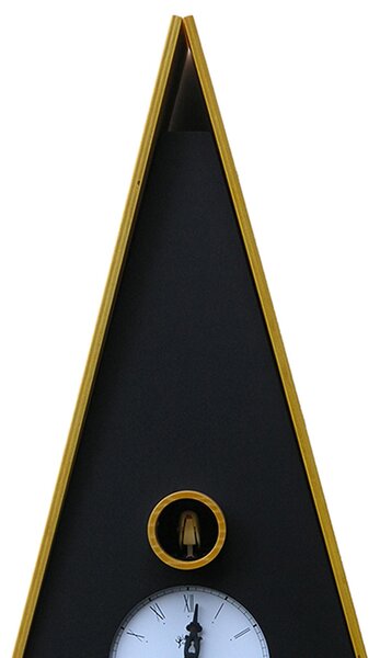 Nuremberg Cuckoo Clock with Black-Stained Birch Case and Yellow Roof 26x15xh47 cm