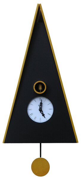 Nuremberg Cuckoo Clock with Black-Stained Birch Case and Yellow Roof 26x15xh47 cm