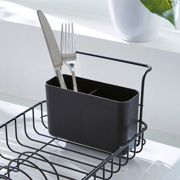 Iron Steel Black Dish Rack Black